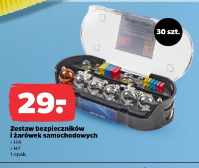 Zestaw bezpieczników i żarówek samochodowych promocja w Netto
