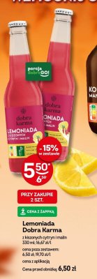 Lemoniada Dobra Karma z kiszonych cytryn i malin promocja w Żabka