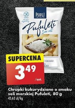 Chrupki kukurydziane o smaku soli morskiej Pufuleti promocja w Biedronka
