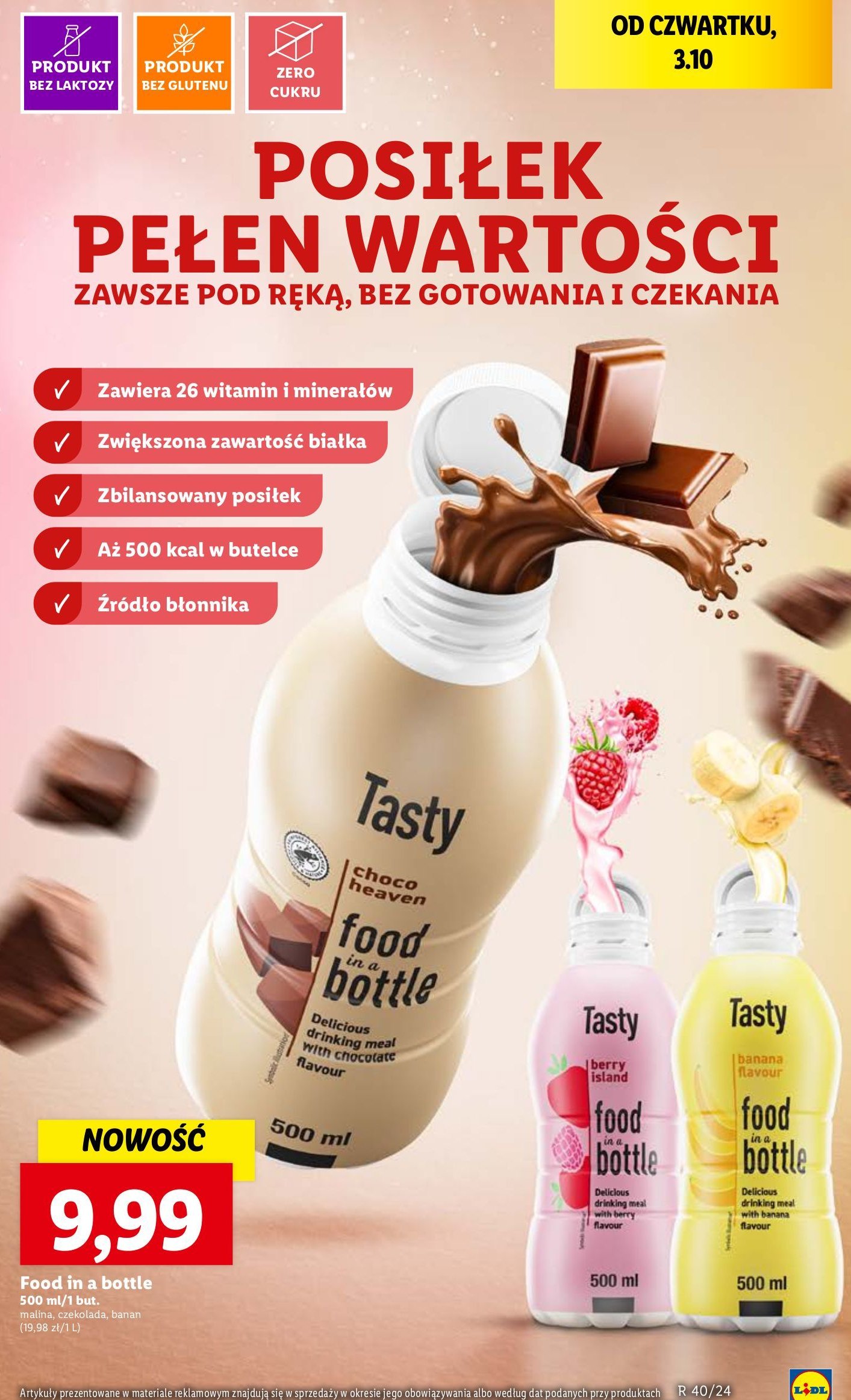 Napój malinowy Tasty promocja w Lidl