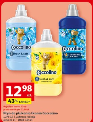 Płyn do płukania tkanin Coccolino Fresh & Soft, Perfume & Care promocja w Auchan