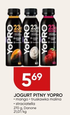 Jogurt pitny yopro mango, truskawka, malina, stracciatella 270 g promocja w Chata Polska