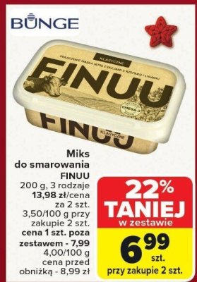 Miks do smarowania FINUU 200g, 3 rodzaje promocja w Carrefour