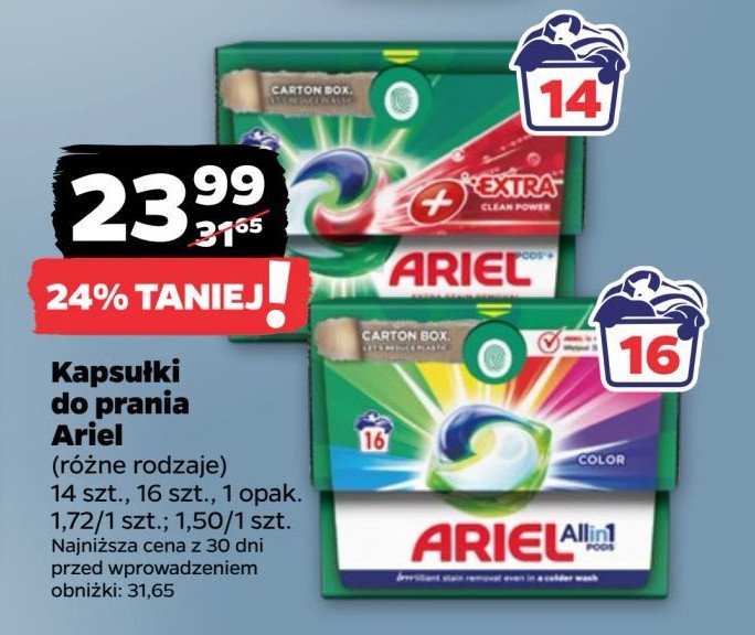 Kapsułki do prania extra clean power Ariel promocja