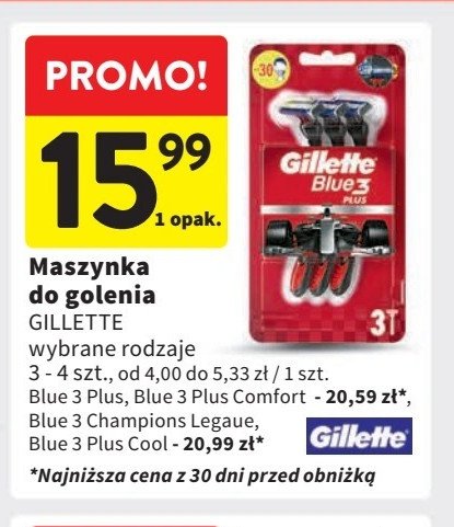 Maszynki do golenia Gillette blue 3 champions league promocja