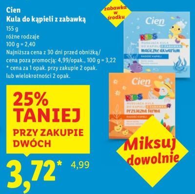 Kula do kąpieli z zabawką Cien promocja w Lidl