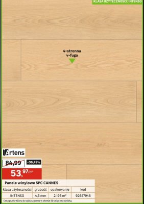 Panele winylowe SPC CANNES INTENSO 4,5 mm 2,196 m² promocja w Leroy Merlin