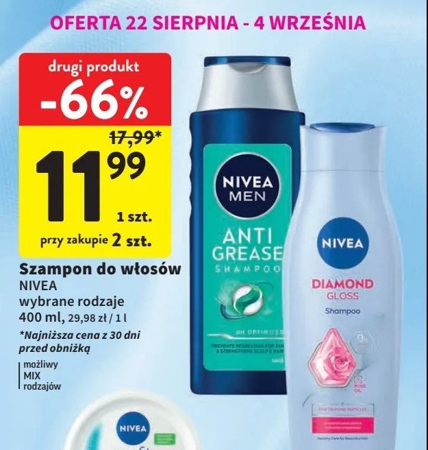 Szampon anti grease Nivea men promocja