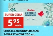 Chusteczki uniwersalne 2-warstwowe Auchan różnorodne (logo czerwone) promocja