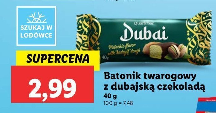 Baton twarogowy z dubajsk膮 czekolad膮 promocja