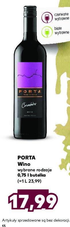 Wino Porta carmenere promocja