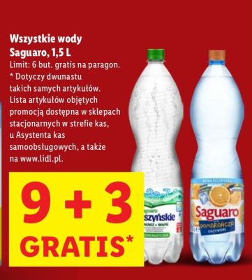 Woda 1,5 l wszystkie rodzaje promocja w Lidl