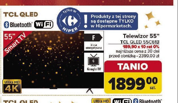 Telewizor 55'' 55c61b Tcl promocja w Carrefour