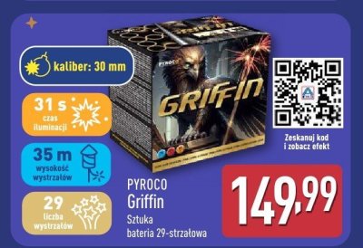 Bateria sztucznych ogni PYROCO Griffin 29-strzałowa promocja w Aldi
