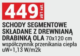 Schody segmentowe składane z drewnianą drabiną OLA promocja w Merkury Market