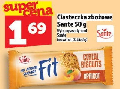 Ciasteczka zbożowe Sante 50 g Wybrane asortymenty promocja w TOPAZ