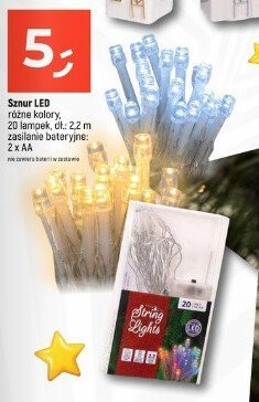 Sznur LED różne kolory zasilanie bateryjne 2 x AA dł. 2,2 m promocja w Dealz