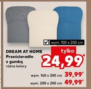 Prześcieradło z gumką 100 x 200 cm Dream@home promocja