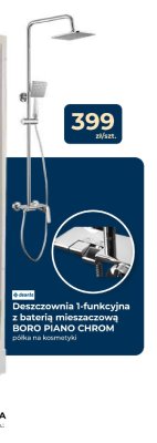 Deszczownia 1-funkcyjna z baterią mieszaczową BORO PIANO CHROM promocja w PSB Mrówka