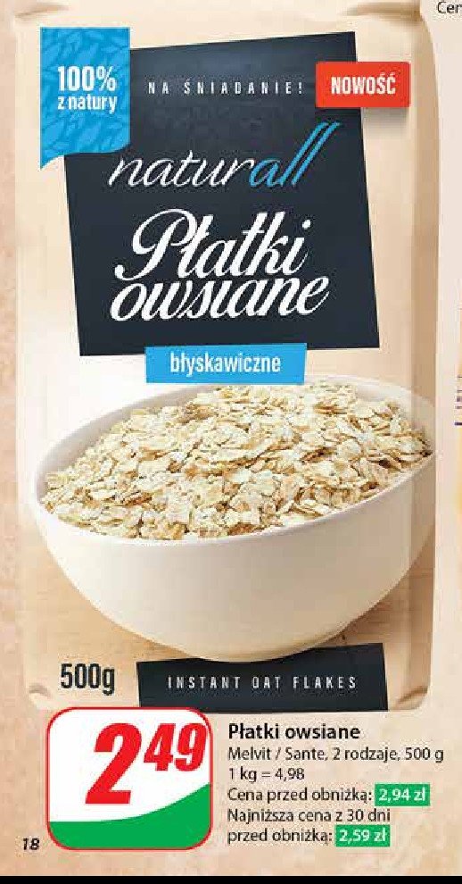 Płatki owsiane błyskawiczne promocja