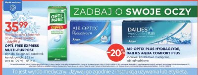 Soczewki kontaktowe miesięczne AIR OPTIX PLUS HYDRAGLYDE, DAILIES AQUA COMFORT PLUS promocja w Super-Pharm