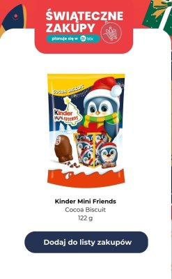 Czekoladki mleczne Kinder Mini Friends Cocoa Biscuit 122 g promocja w Lidl