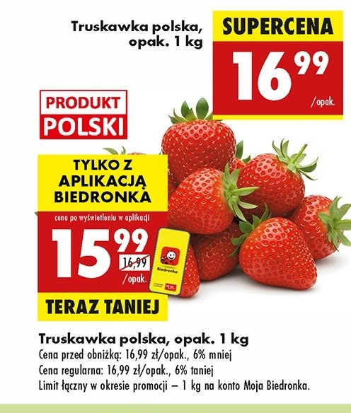 Truskawki polskie promocja w Biedronka