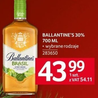 Whisky Ballantine's 30% 700 ml promocja w Selgros