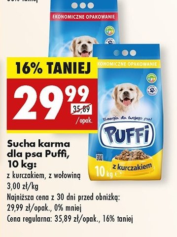 Sucha karma dla psa z drobiem Puffi promocja