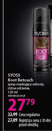 Spray maskujący odrosty - ciemny brąz Syoss root retoucher promocja