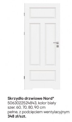 Skrzydło drzwiowe Nord biały promocja w Castorama