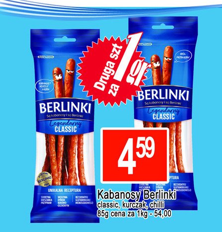 Kabanosy pikantne chilli Morliny berlinki promocja