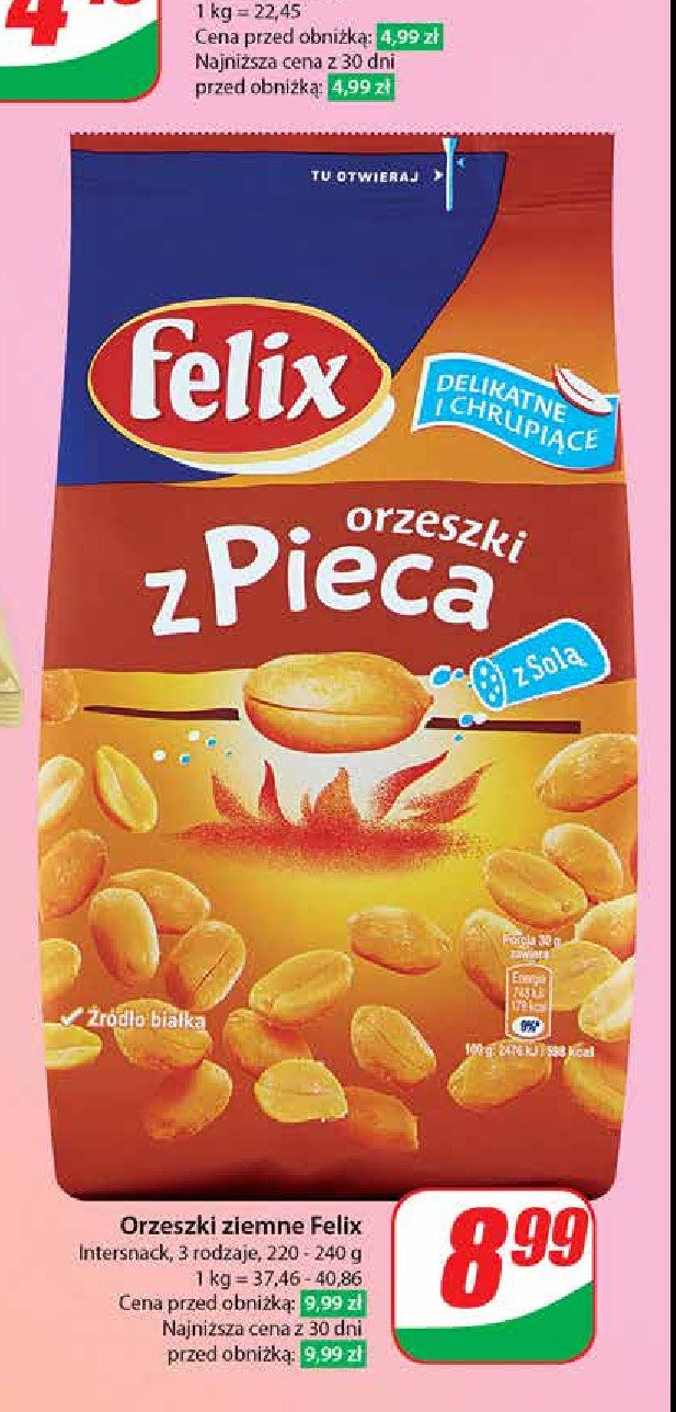 Orzeszki z pieca z solą Felix orzeszki promocja w Dino