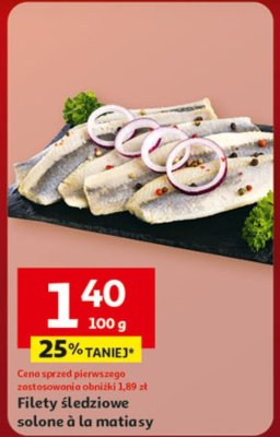 Filety śledziowe solone à la matiasy 100 g promocja w Auchan