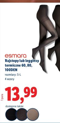 Rajstopy / legginsy termiczne 60 DEN promocja w Lidl