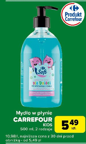 Mydło w płynie dla dzieci guma balonowa Carrefour soft promocja