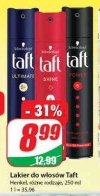 Lakier do włosów ultra strong Taft shine promocja