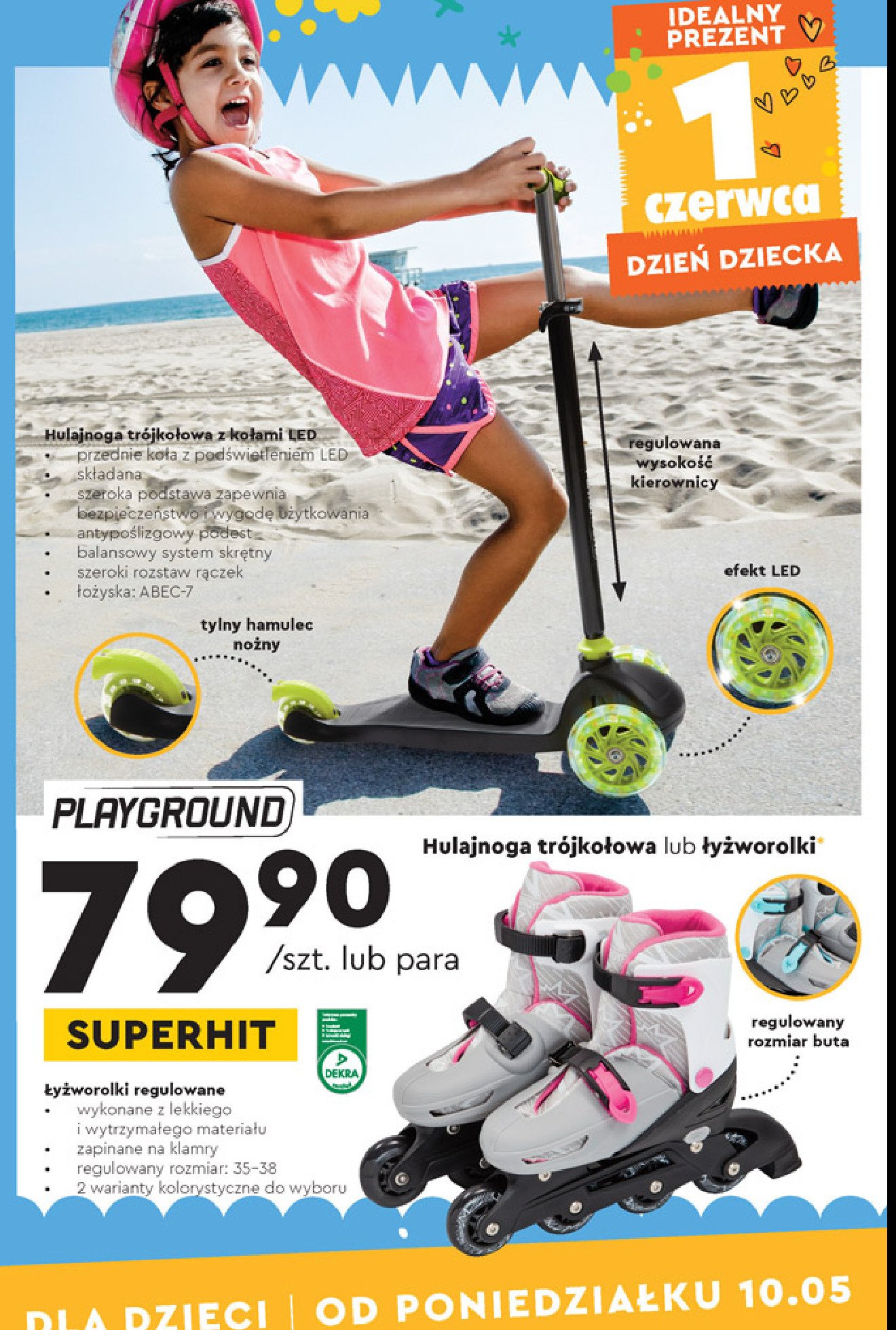 Łyżworolki 35-38 szaro-różowe Playground promocja