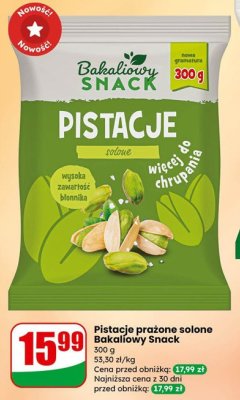 Pistacje prażone solone Bakaliowy Snack promocja w Dino