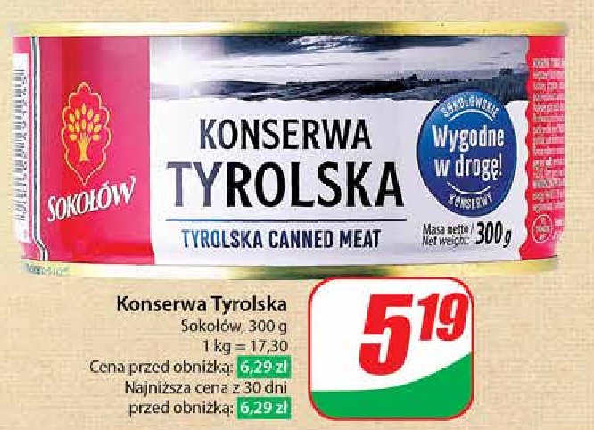 Konserwa tyrolska Sokołów promocja w Dino