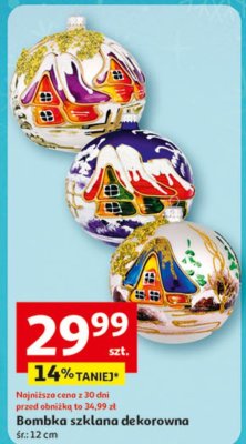 Bombka szklana dekorowana promocja w Auchan