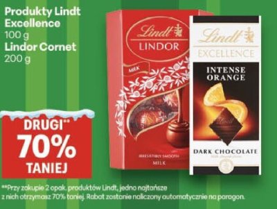 Czekolada Lindt Excellence Lindor Cornet 200g promocja w Delikatesy Centrum