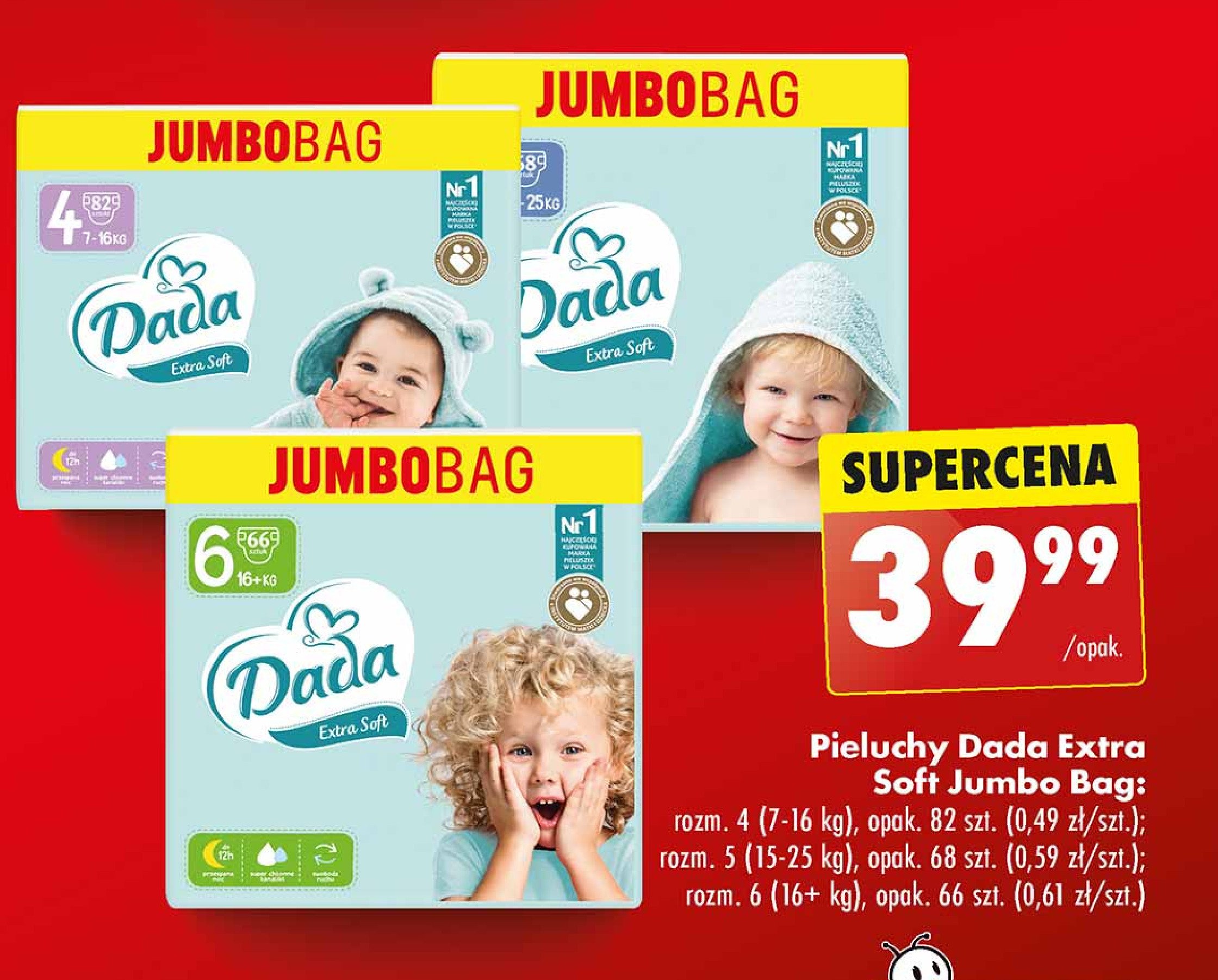 Pieluchy junior Dada extra soft promocja