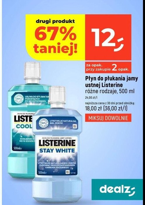Płyn do płukania ust Listerine stay white promocja