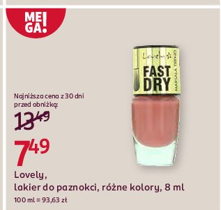 Lakier do paznokci nr 1 Lovely fast dry promocja w Rossmann