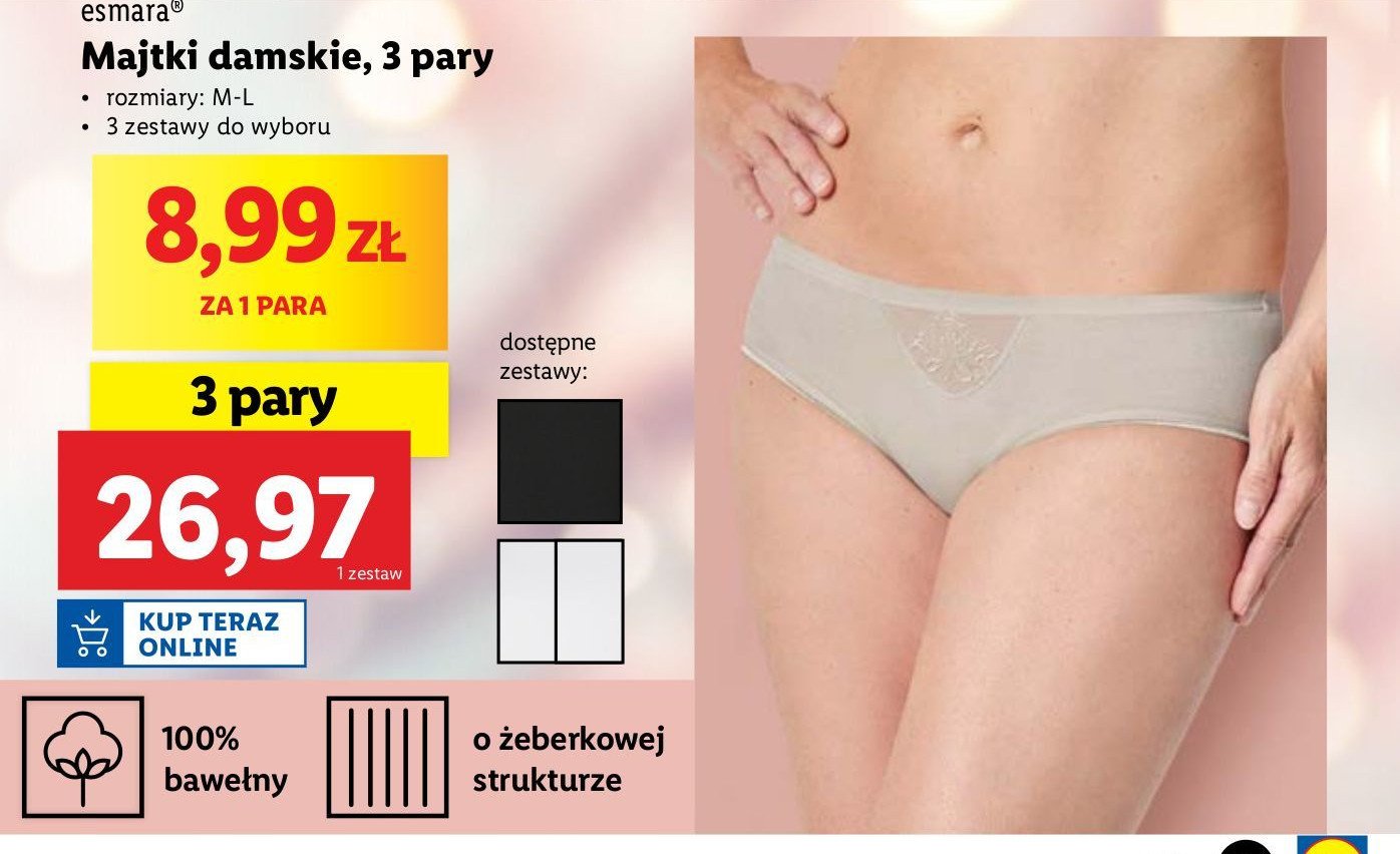 Majtki damskie m-l Esmara promocja