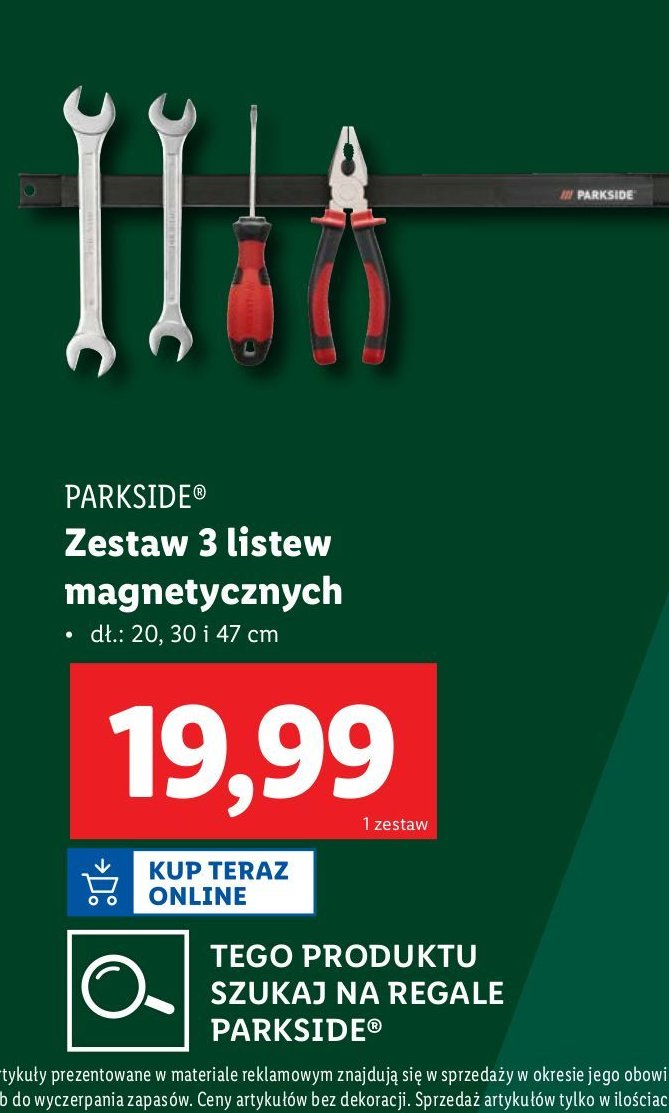 Zestaw listw magnetycznych Parkside promocja