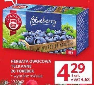 Herbata owocowa Teekanne 20 torebek wybrane rodzaje promocja w Selgros