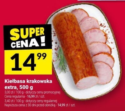 Kiełbasa krakowska extra, 500 g promocja w Twój Market