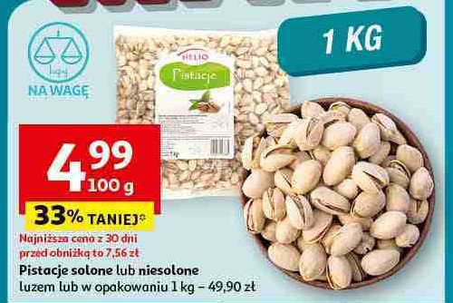 Pistacje niesolone Helio promocja